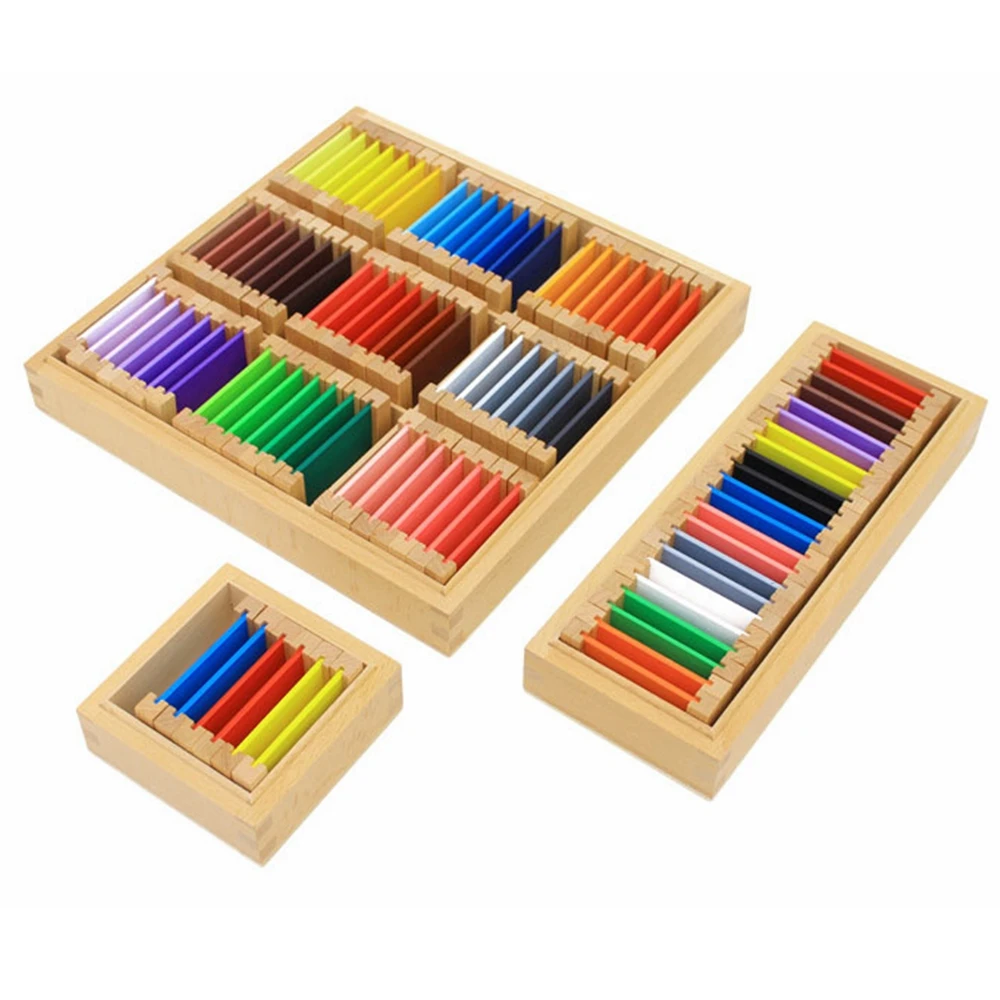 

3 Size Montessori Sensorial Material Learning Color Tablet Box 1/2/3 Wood Preschool Training Kids Sensory Teaching Aids Toy Gift