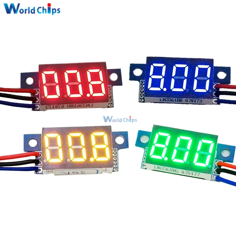 0 36 дюймов ''DC 30V 3 провода Синий Красный Зеленый Желтый LED панель измеритель