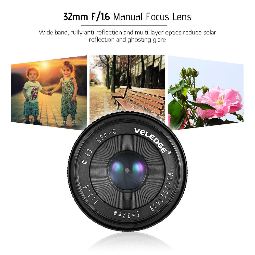 Andoer 32 мм F/1 6 ручная Фокусирующая линза с большой диафрагмой для Sony NEX 3 3N 5 5T 5R 7 A5000