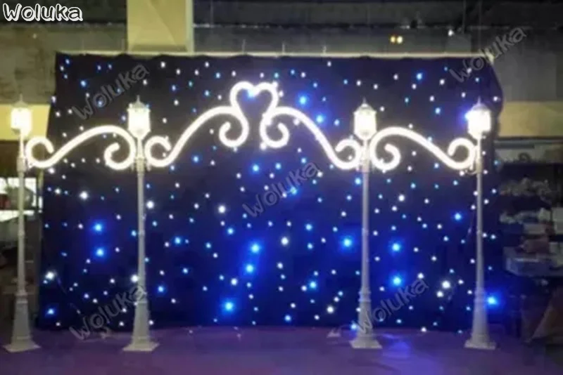 Фон для видеосъемки с изображением занавески из ткани синего и белого светодиода