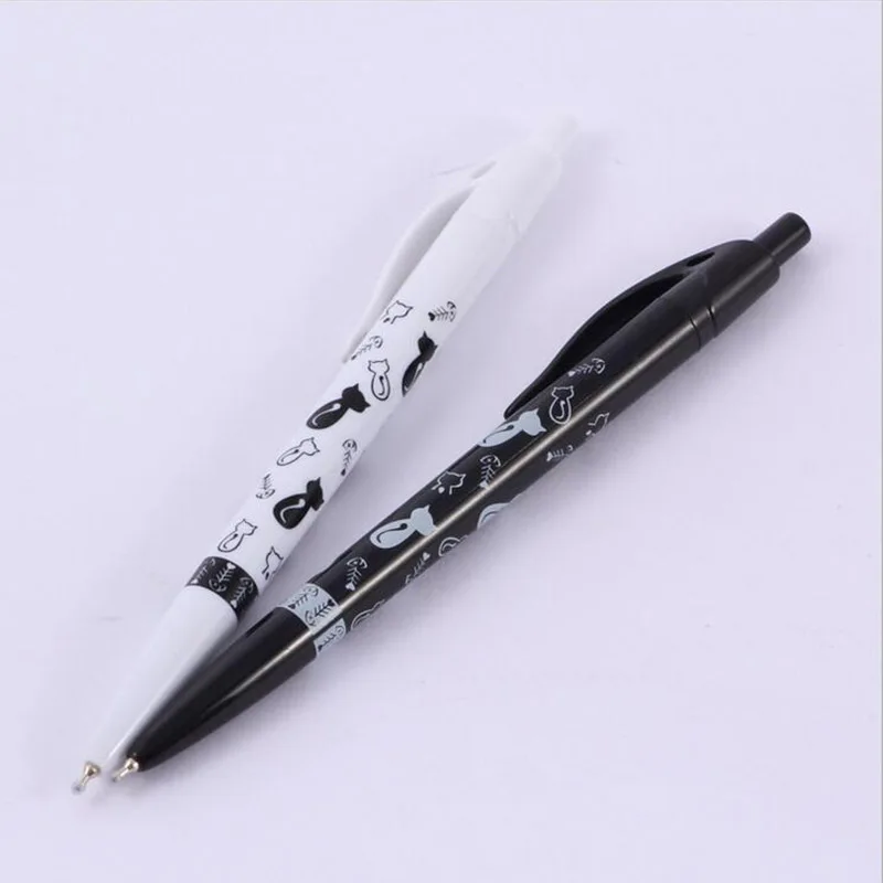 Ручка шариковая черная/белая 0 5 мм 2 шт./компл.|ballpoint pen|cat ballpoint penpen kawaii |