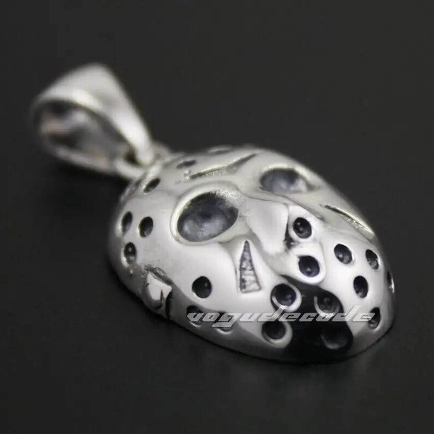 Pendant Only Хэллоуин Джейсон Хоккей кулон в форме маски 316L из нержавеющей стали мужские байкерские панк стиль 6R007 - Окраска металла: Pendant Only