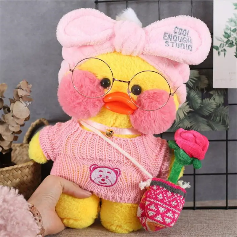 Небесно-голубой 30 см Kawaii LaLafanfan кафе утка плюшевая игрушка мультяшная Милая Утка Мягкая кукла животные куклы детские игрушки подарок на день рождения для детей - Цвет: Небесно-голубой