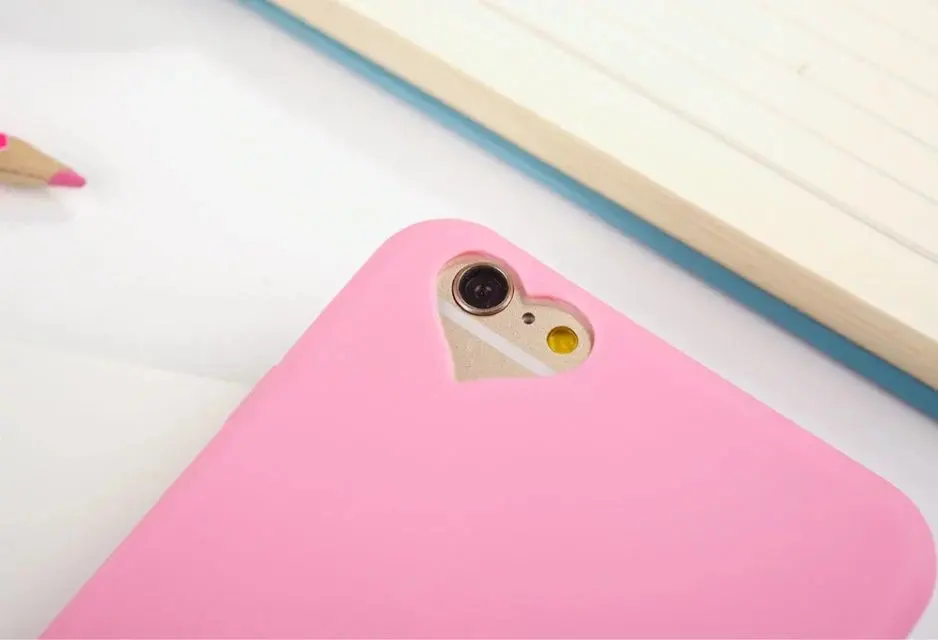 love heart camera hole Smooth matte Candy Soft TPU phone Case For iPhone X Silicon back cover 5 5S 5C 6 6S 7 8 Plus | Мобильные