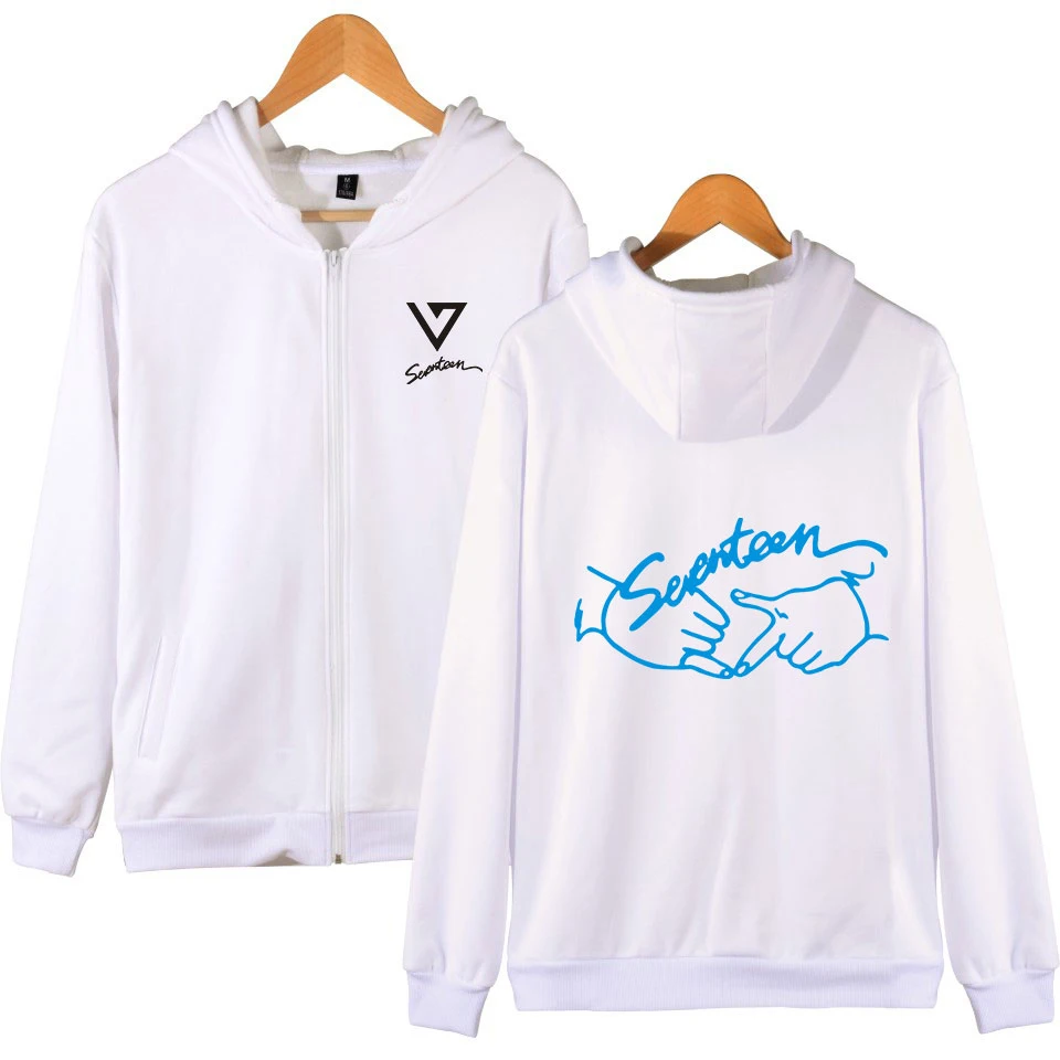

Seventeen17 Korea Group Album Sweatshirts Women/Men Autumn Winter Zipper Kpop Hip Hop Zipper Harajuku Graffiti Coat Hoodie 4XL