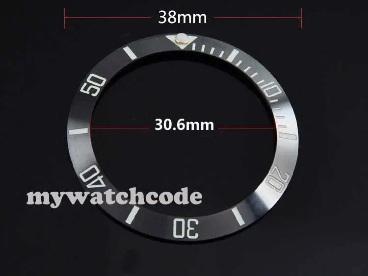 Черная керамическая вставка для мужских часов 38 мм | Наручные часы