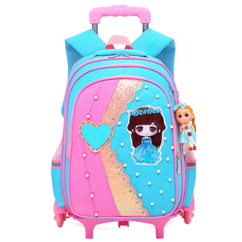 "Новые съемные детские школьные сумки с 2/6 колесами для девочек, рюкзак на колесиках, Детская сумка на колесиках, дорожная сумка для багажа"