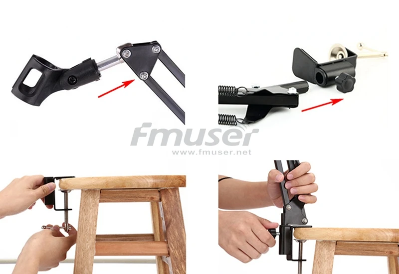 FMUSER NB-35 Регулируемая подставка для микрофона Pro Подвеска Подвесной микрофон+ держатель для микрофона+ Настольный зажим для радио/ТВ-станций