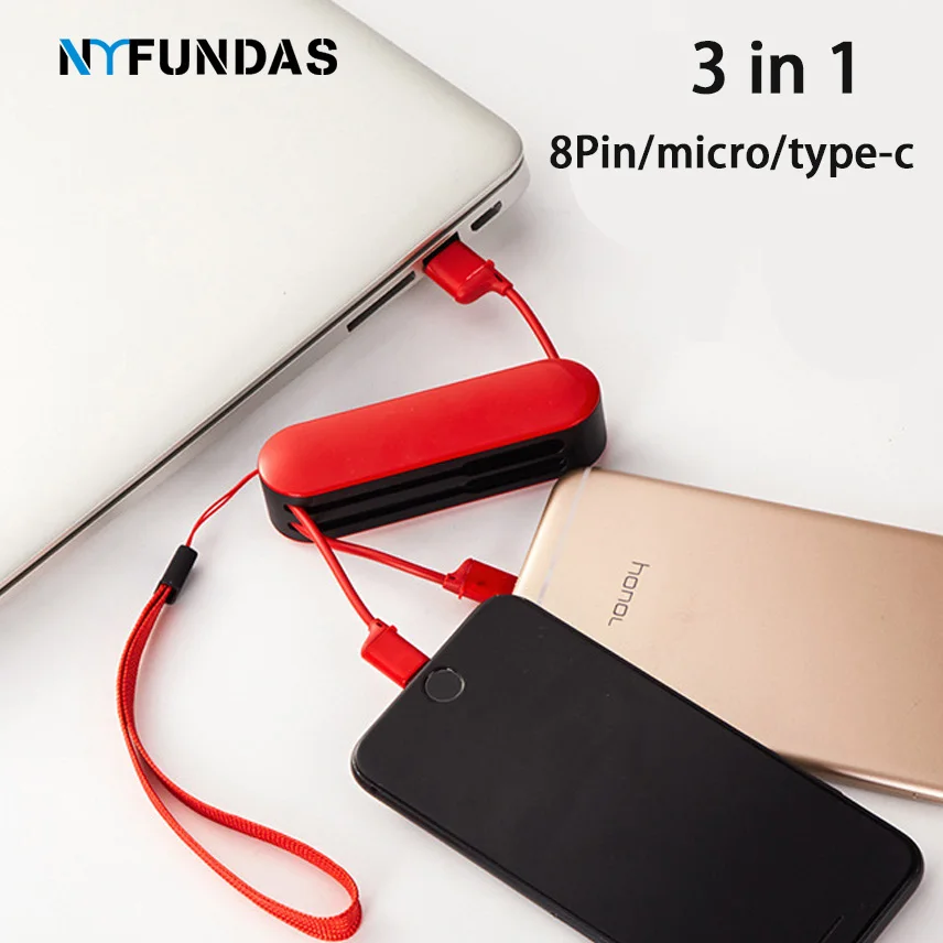 NYFundas Многофункциональный Usbc Micro Usb кабель зарядного устройства для iPhone iPad samsung