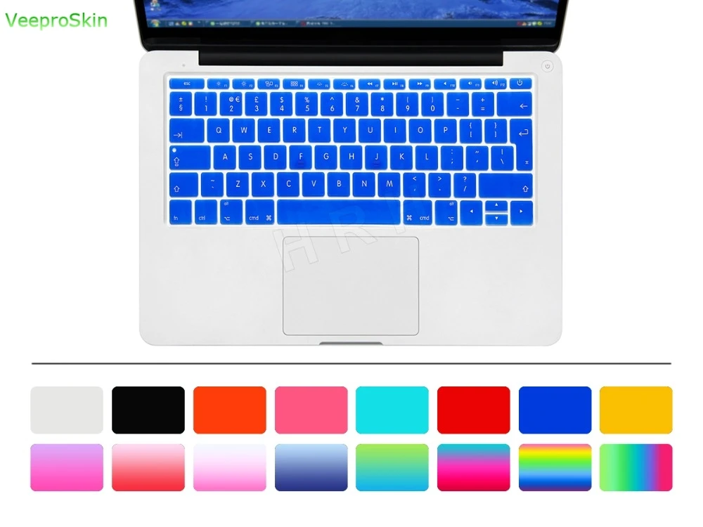 Для Mac New Pro 13 "A1708 (2016 версия без сенсорной панели) EU/UK Английский силиконовый
