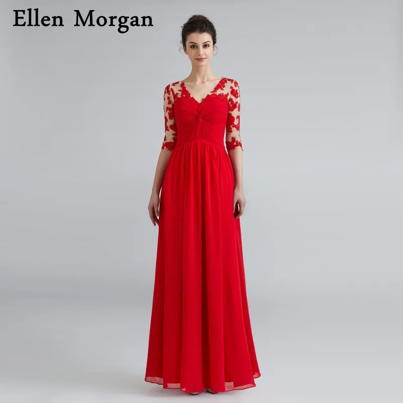Красное шифоновое вечернее платье с открытой спиной 2019|lace formal gown|backless evening dressformal