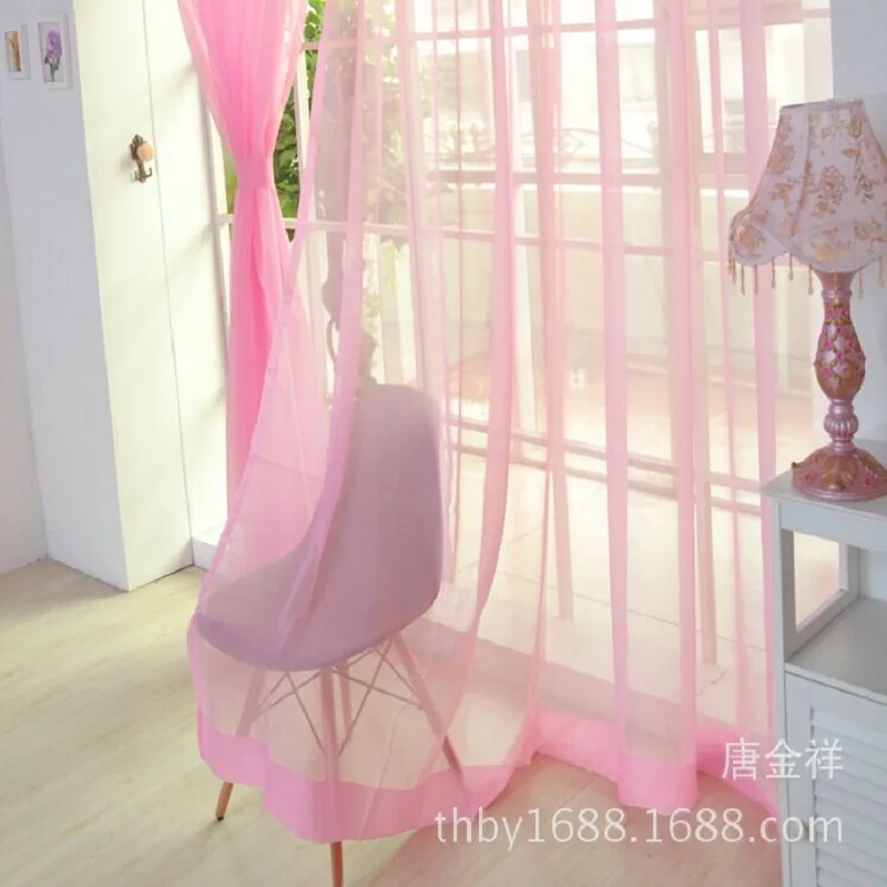 

Amazon AliExpress cross-border explosions solid color wedding glass yarn transparent screens color finished curtains wholesale