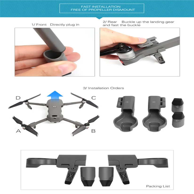 HIPERDEAL аксессуары для DJI Mavic 2 Pro & Zoom посадочные шестерни стояки противоскользящие