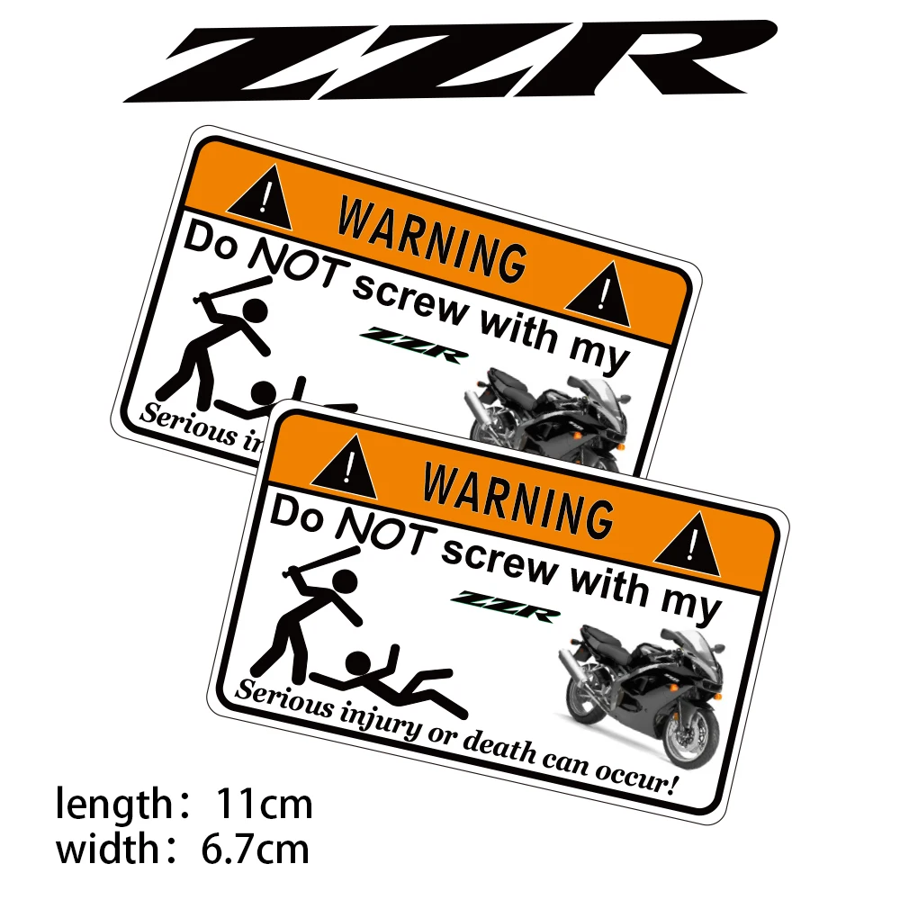 

KODASKIN Motorcycle Cheap 2D Creative Warning Sticker Decal for ZZR250 ZZR400 ZZR600 ZZR1400 Sale-Seller