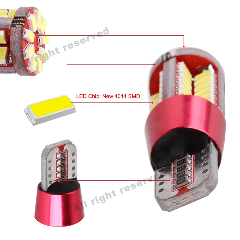 10 шт. t10 194 w5w 4014 чипы 57 smd СВЕТОДИОДНЫЙ canbus OBC безотказные огни чистый белый