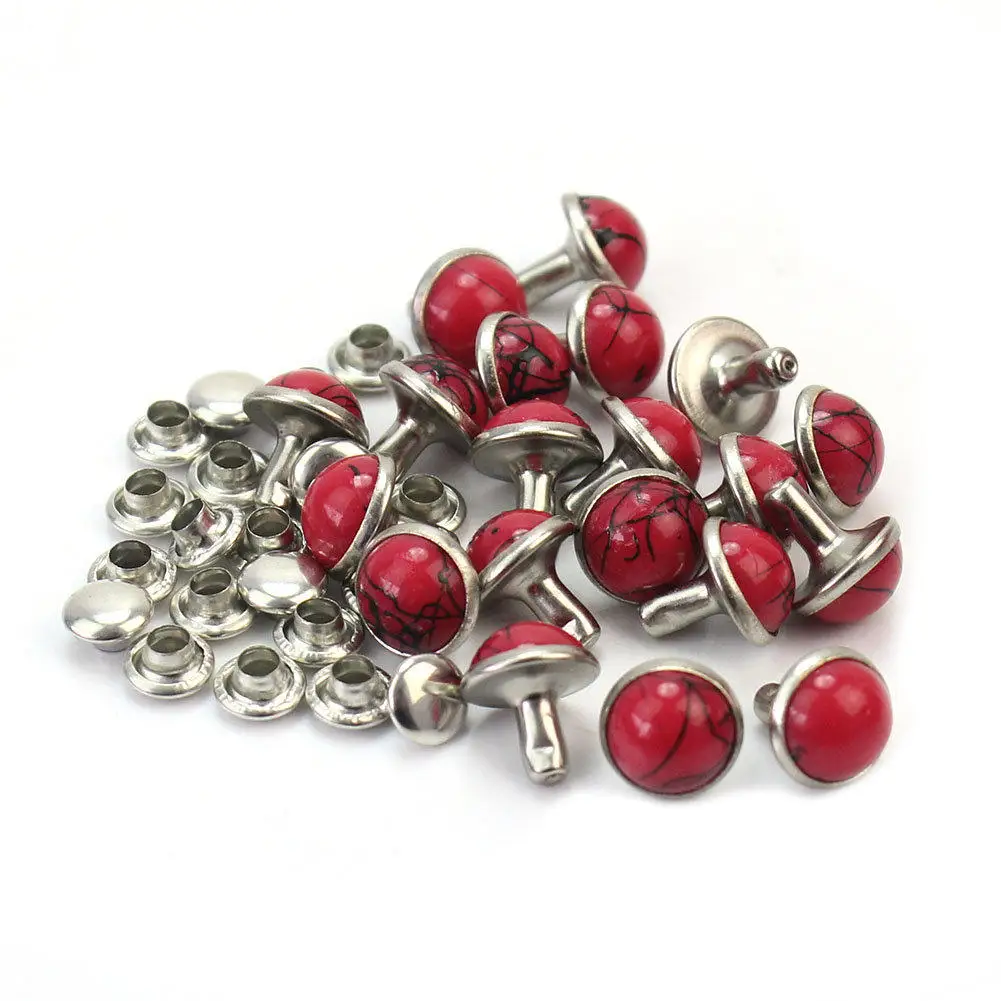 20 шт. красные металлические заклепки в стиле панк для обуви сумки декор одежды