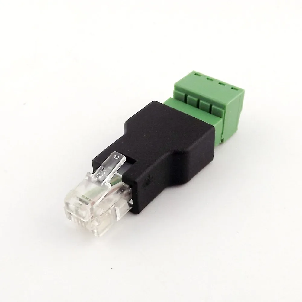 1 шт. Ethernet RJ11 6P4C штекер-винт 4-контактный разъем адаптера распределитель системы