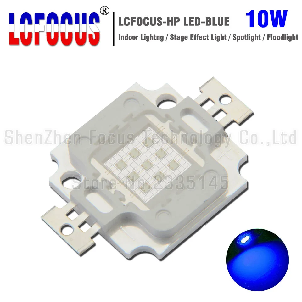 Высокомощный светодиодный чип 10 Вт синий 460 465нм COB диод SMD DIY прожектор