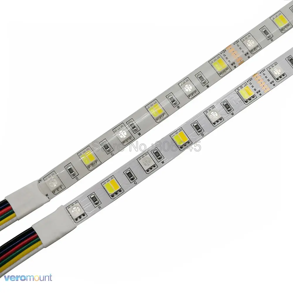 5 м 5050 Светодиодная лента RGB+ CCT RGB+ CW+ WW 2 в 1 светодиодный чип с регулируемой цветовой температурой IP20/IP65/IP67 Водонепроницаемый 12 в 24 в 12 мм