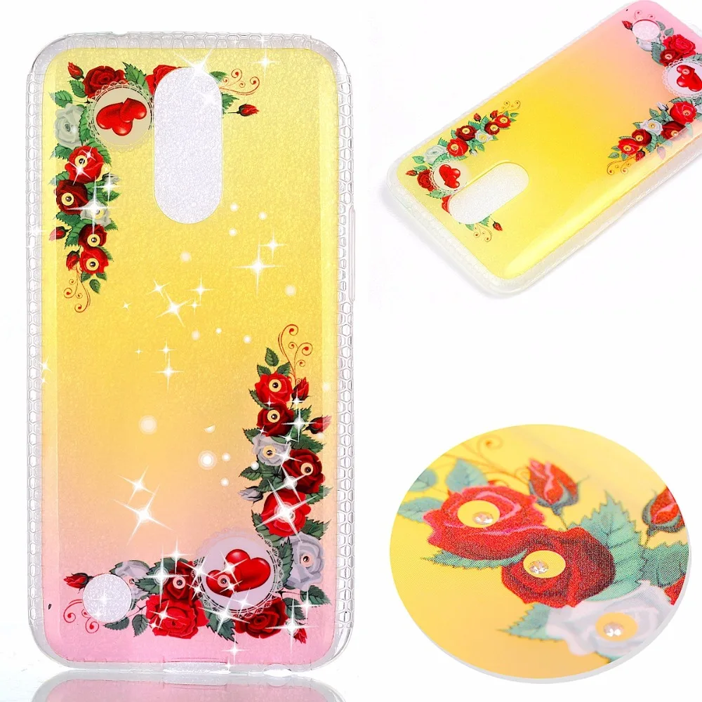 Qushar Rhinestone чехол для LG K10 2017 мобильный телефон Чехол Мягкий Slicone задняя крышка