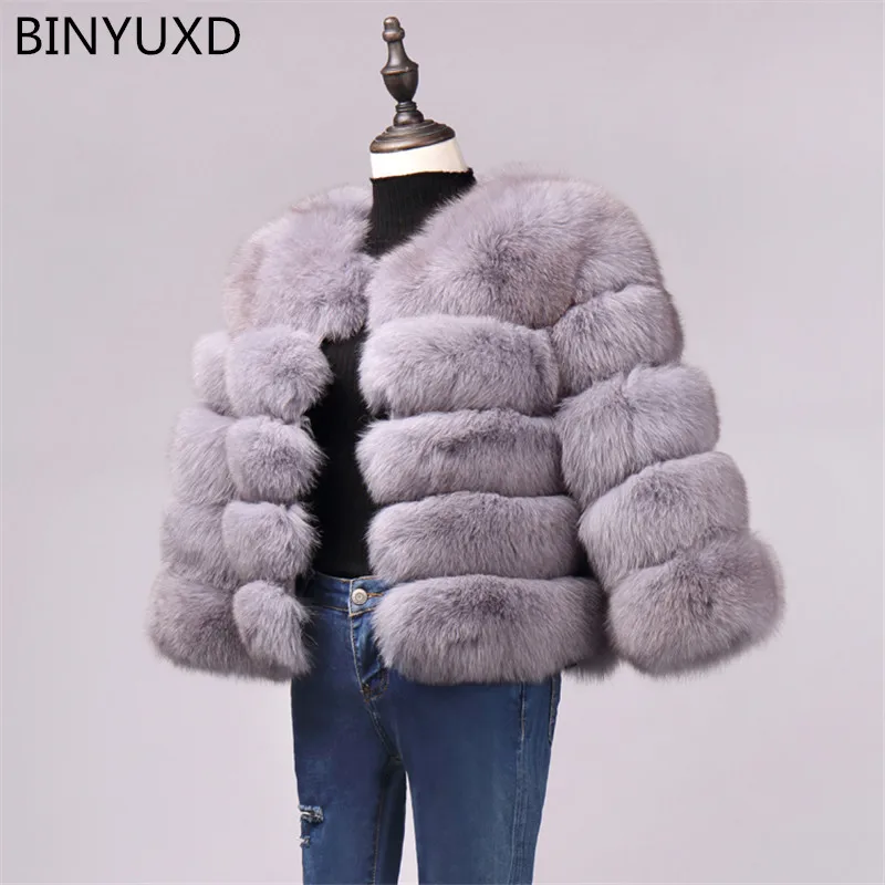 BINYUXD новая жилетка из искусственного меха завод шуба лисьего Женские зимние