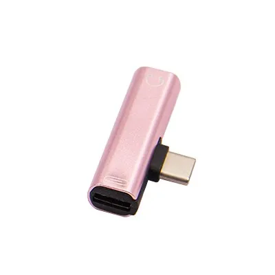 Rose gold 2 в 1 type C до 3,5 мм разъем для наушников зарядный конвертер usb type-C аудио адаптер для Xiaomi 6 huawei p20pro Mate20 USB c адаптер - Цвет: Rose gold