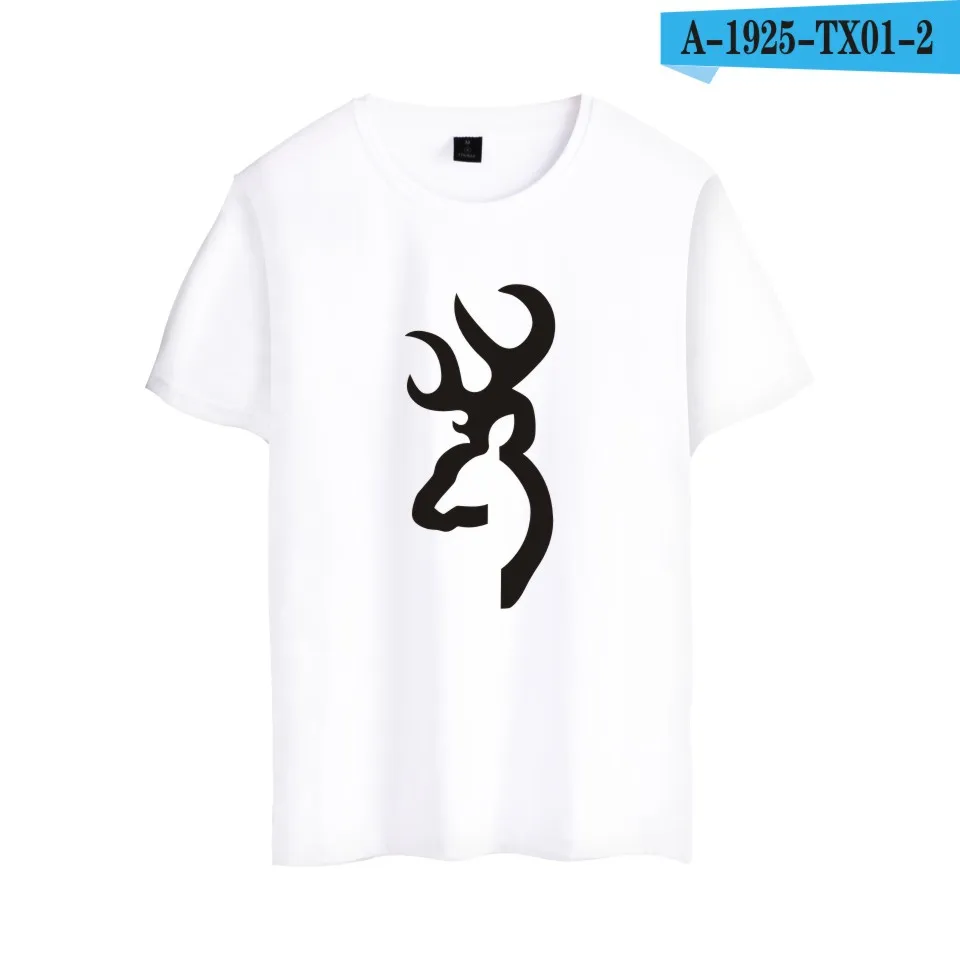 White Мужская футболка Browning хлопок короткий рукав Футболка Fasmous обжиг ножа футболка Летняя одежда топы Футболка 3XL - Цвет: White