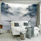 3D обои современный простой туман лес волк животное фото настенные фрески гостиная спальня обои для стен 3 D Papel De Parede