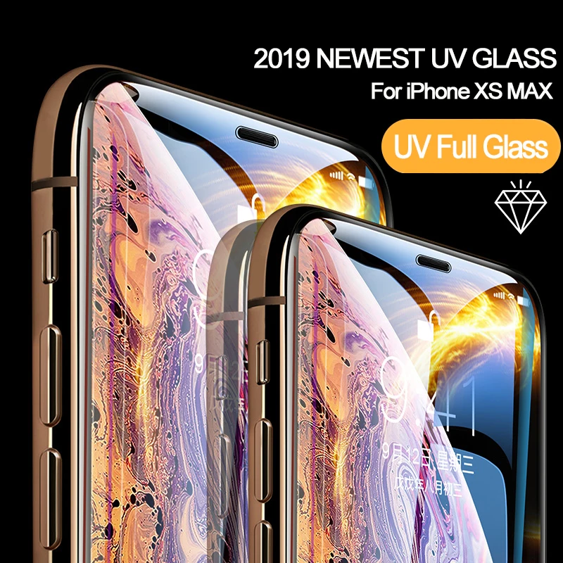 Нано жидкое УФ стекло закаленное для iPhone XS MAX XR X Защитная пленка экрана 11 Pro Max 6 6S 7 8
