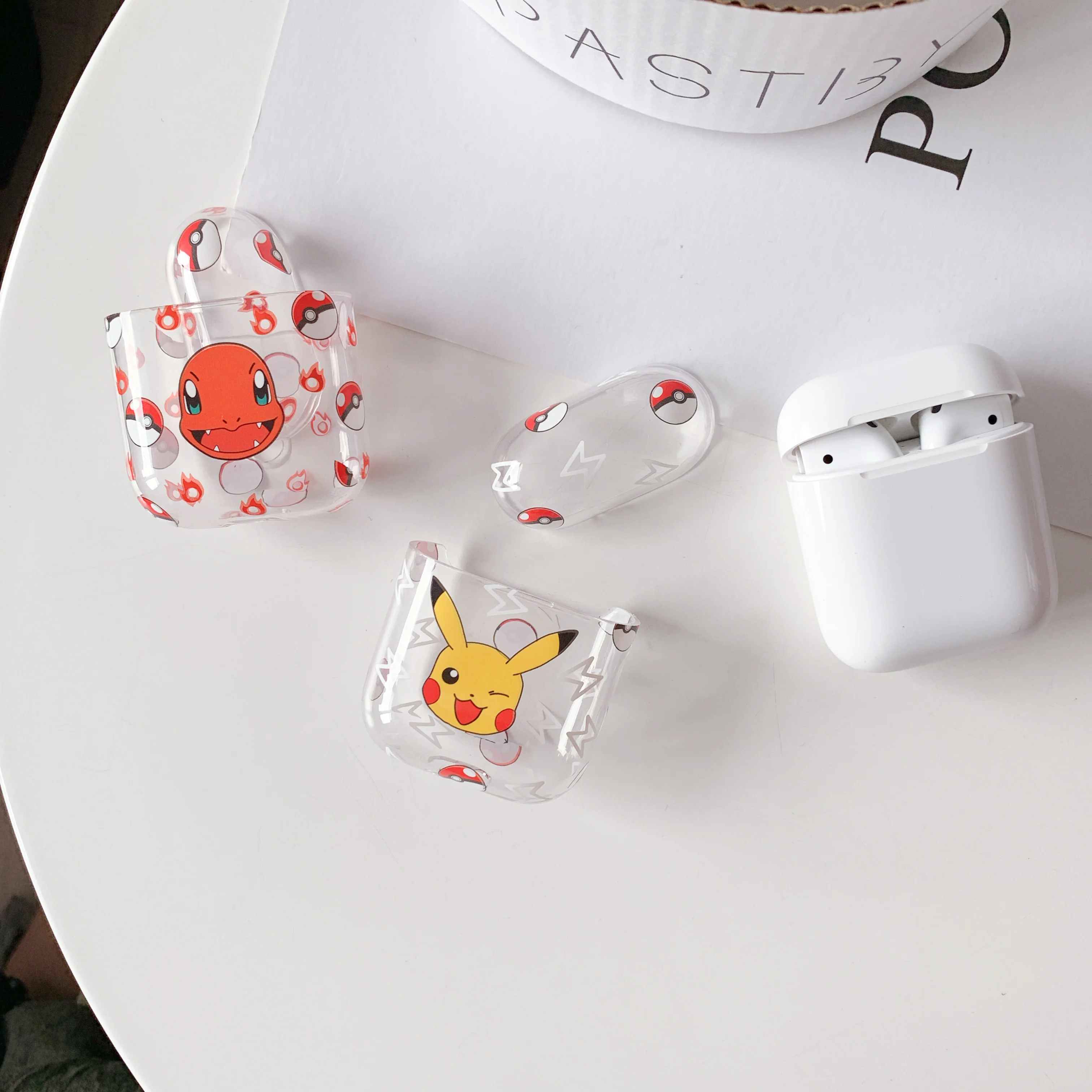 Милый кавайный Прозрачный чехол для Airpods Пикачу чармандер Покемон идеальный дизайн для Apple Airpods2 bluetooth чехол для наушников