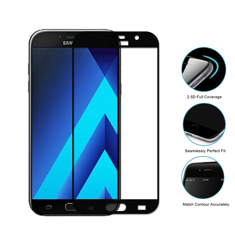9H полное покрытие закаленное стекло для Samsung Galaxy S6 S7 A3 A5 A7 2017 2016 J3 J5 J7 Prime C5 C7 чехол с