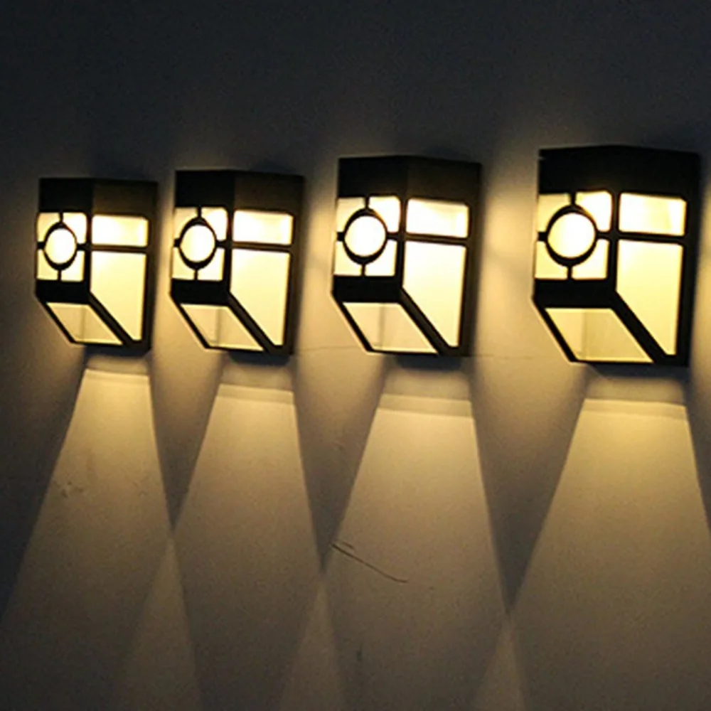 Bright Solar Power Classic Wall Lamp Outdoor Rainproof 2-LED Panel Light | Освещение
