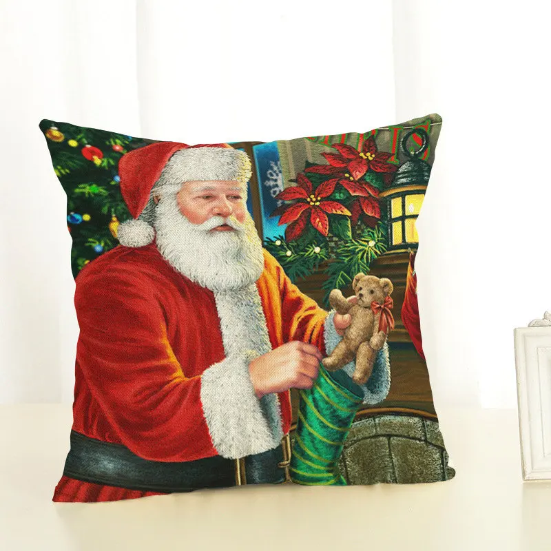 New Year Christmas Decorations For Home Christmas Ornaments Navidad Frozen Party Decorative Wholesale Cushion Cover