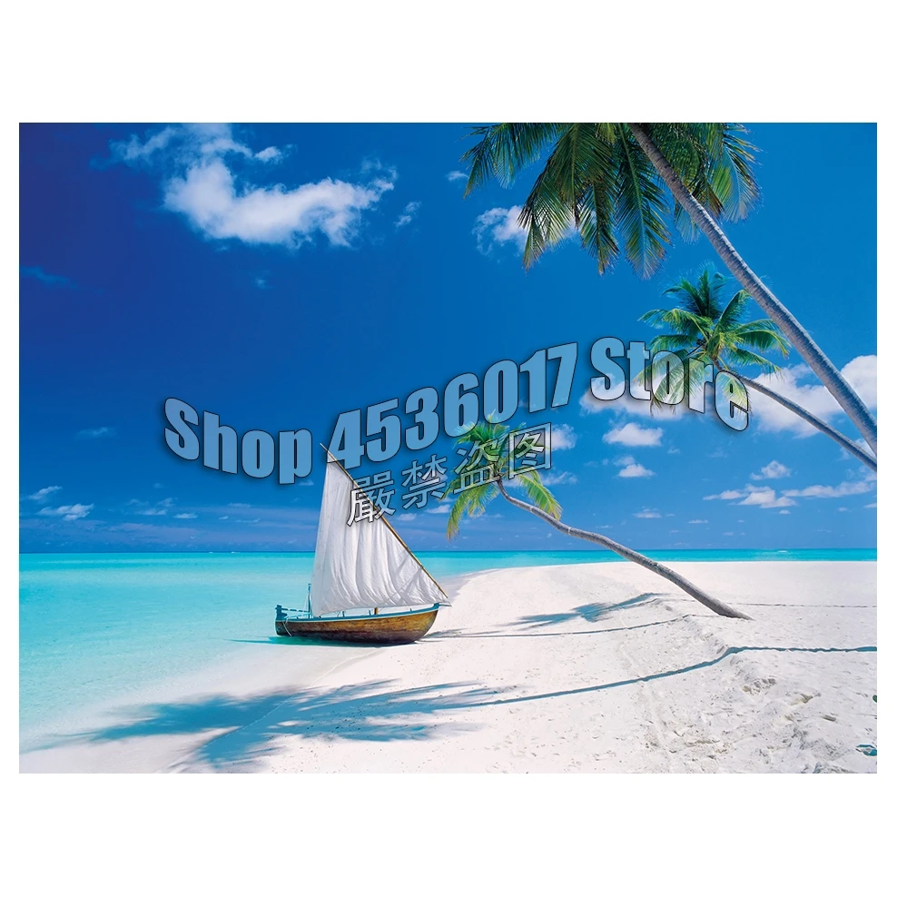 

Maldive Island Diy Diamond Painting Cross Stitch Mosaic Diamond Embroidery Boats Beach Asia full canvas Rhinestone Paintings