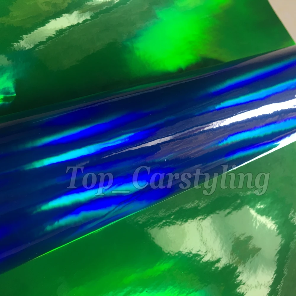 Высококачественная темно-синяя хромированная голографическая виниловая