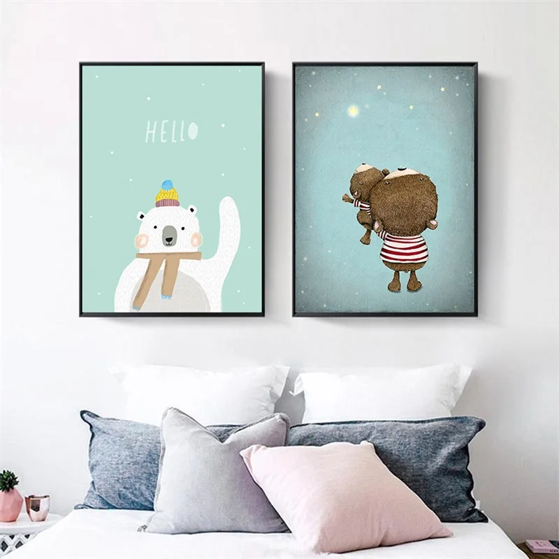 Картины на холсте Dream Big под луной Мультяшные картины настенные для детской