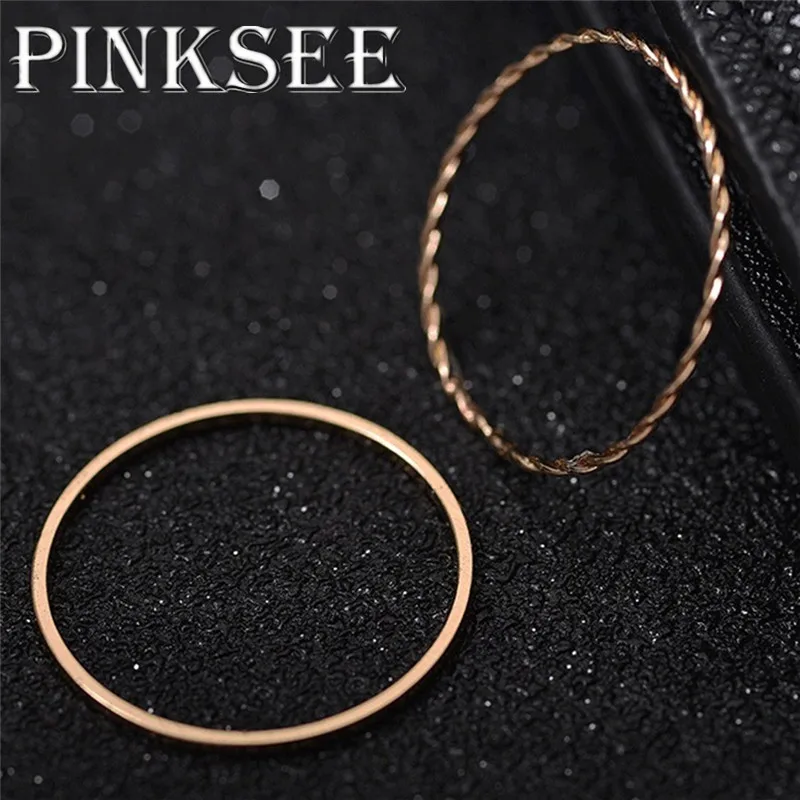 PINKSEE 2 шт./компл. Модное Элегантное очаровательное Золотое мини-кольцо на палец