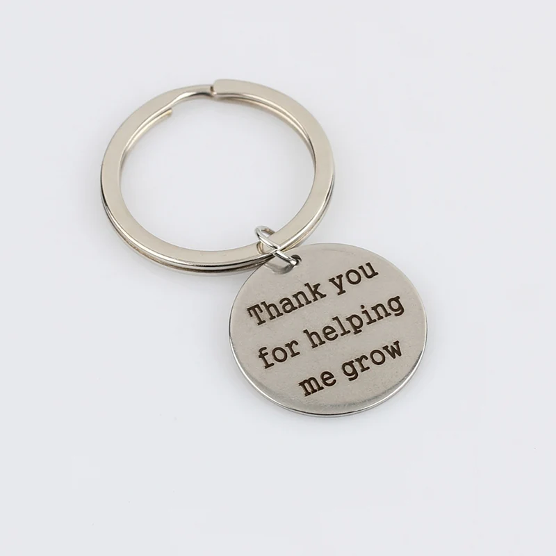 Lettering Thank You For Helping Me Grow Men Women KeyChain Car Key Ring Holder Couple Custom Father Mother's Gifts | Украшения и