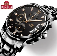 mens watches top brand luxury olmeca clock relogio masculino 3atm waterproof watches chronograph wristwatch reloj hombre for men
