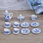 15 шт весы 112 миниатюрные кухонные аксессуары цветочный Паттен фарфоровые кофейные чайные чашки керамическая посуда