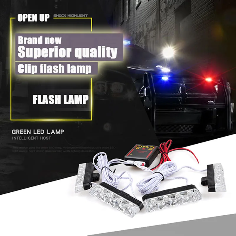 4x4LED 12В автомобилей Strobe Предупреждение светильник проблесковый маячок дневные
