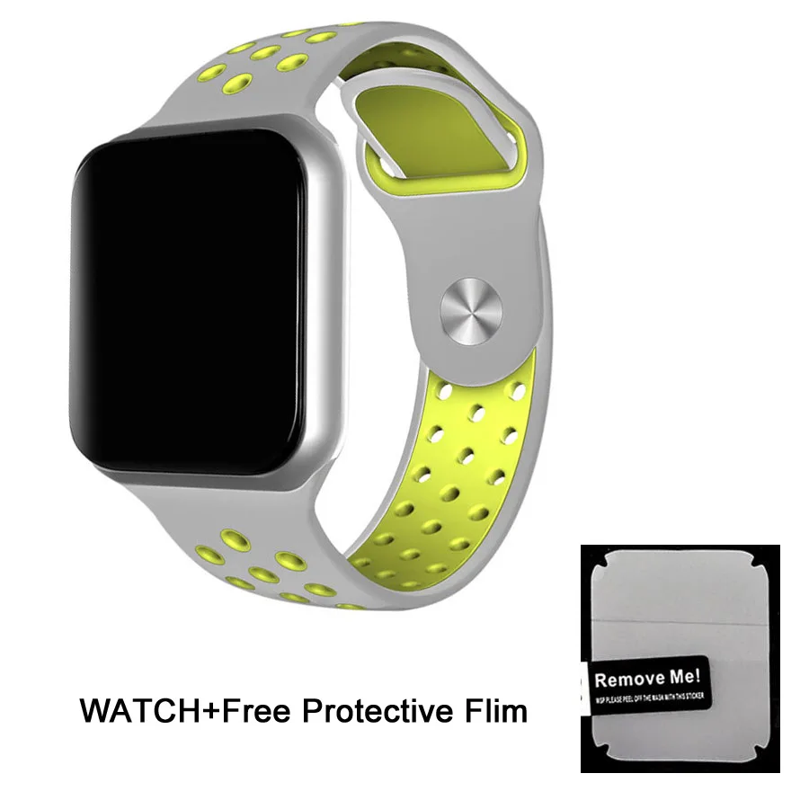 Grey Yellow VERYFiTEK F8 полный умные часы с сенсорным экраном кровяное давление фитнес-трекер IP67 монитор сердечного ритма для мужчин, женщин и детей умные часы - Цвет: Grey Yellow