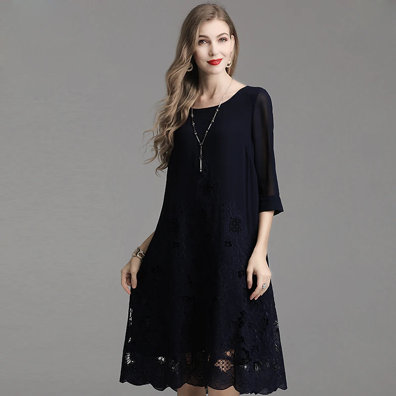 Женское платье с вышивкой и синее оранжевое или красное в китайском стиле