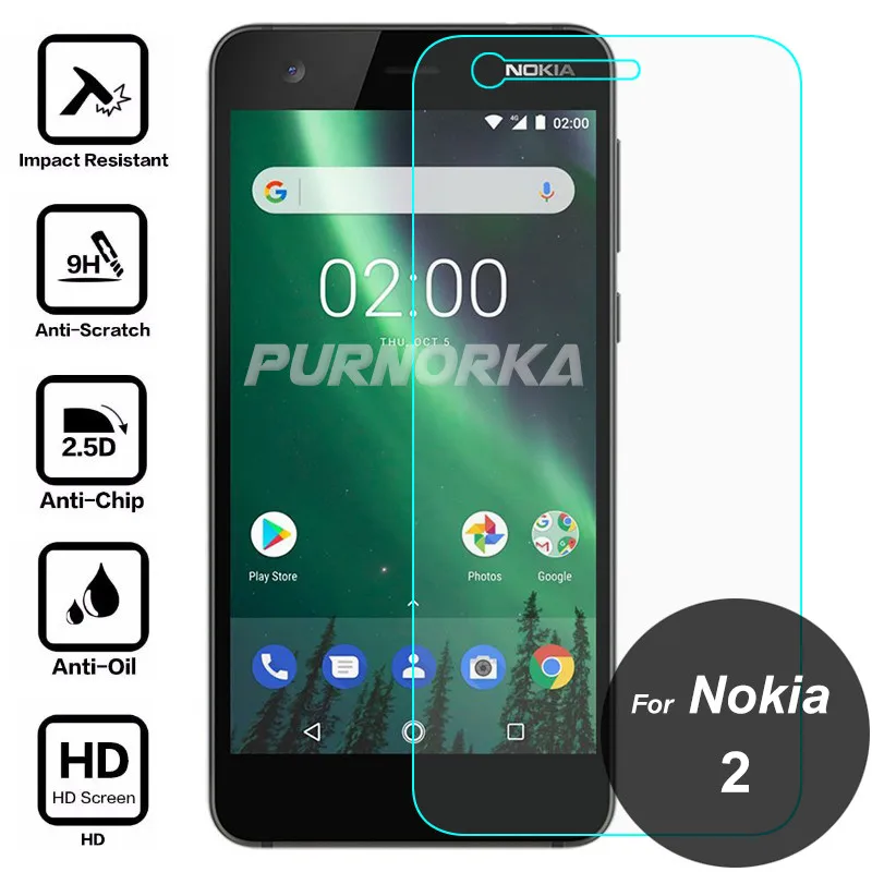 Для Nokia 2 защитное закаленное стекло для экрана 9h защитная пленка на Nokia2 TA 1007 1029 1035