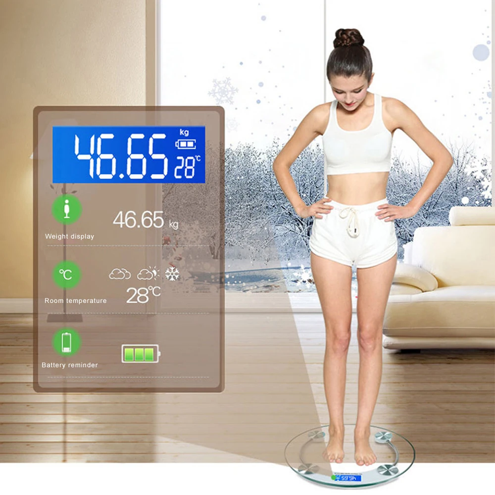 Круглые электронные весы Keep shape ванные умные портативные бытовые СВЕТОДИОДНЫЙ цифровой дисплей напльные весы