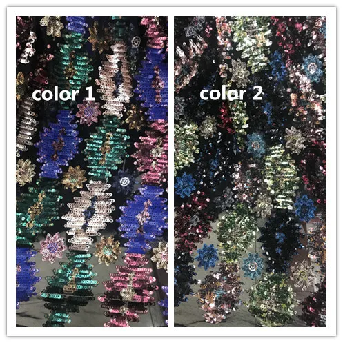 

new arrival fashion african tulle lace fabric ZH-121128 with sequins