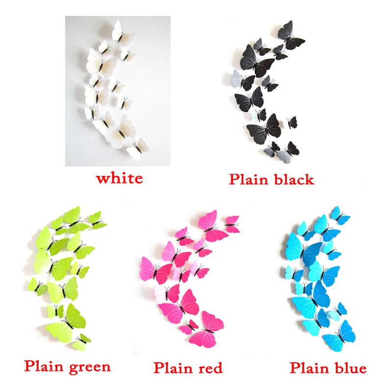 Настенные Стикеры 12 шт. настенные декоративные наклейки для дома 3D бабочки