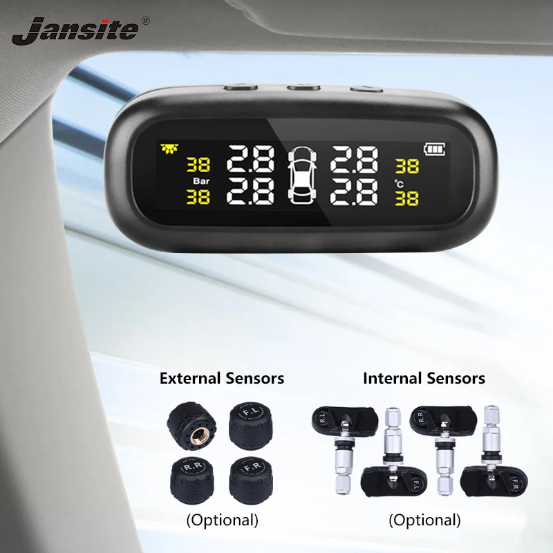 Jansite Solar TPMS Автомобильная сигнализация давления в шинах монитор система дисплей