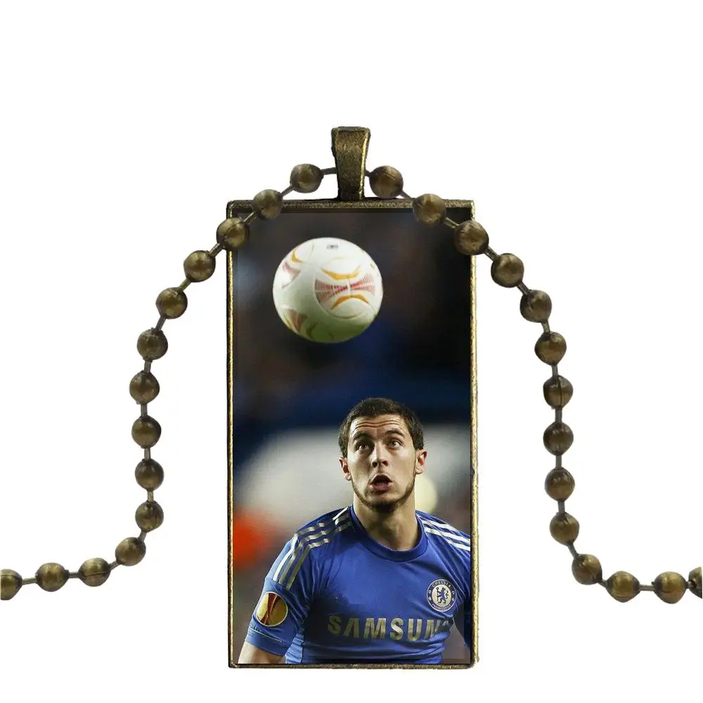 2018 популярное ожерелье Eden Hazard 10 с бронзовым покрытием стеклянное колье кабошоном