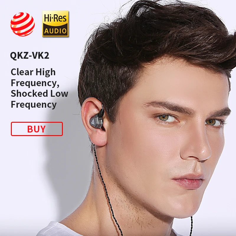 Оригинальный бренд QKZ VK2 наушники-вкладыши стерео наушники с микрофоном fone de ouvido